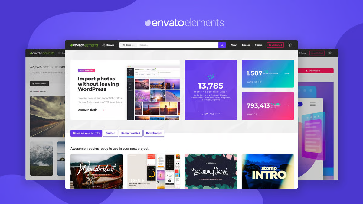 Envato Elements是一个基于订阅制的创意资源平台，提供数百万种设计素材