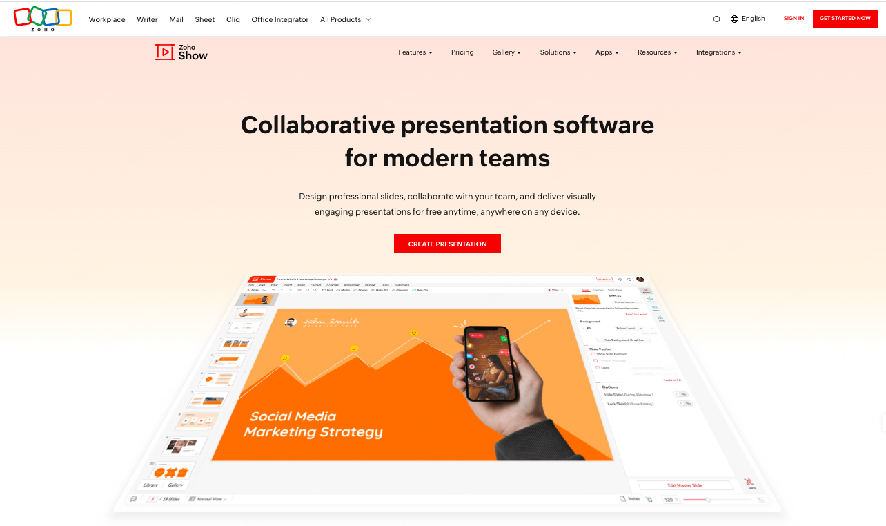 PPT在线生成工具Zoho Show