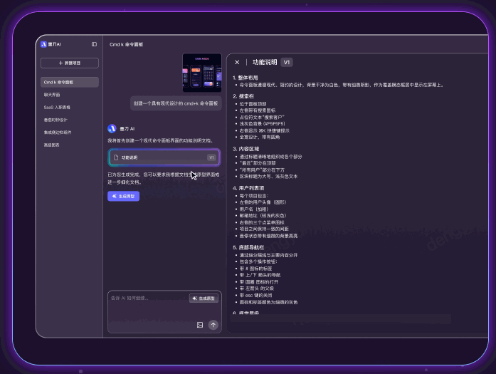 墨刀AI自动生成UI设计图