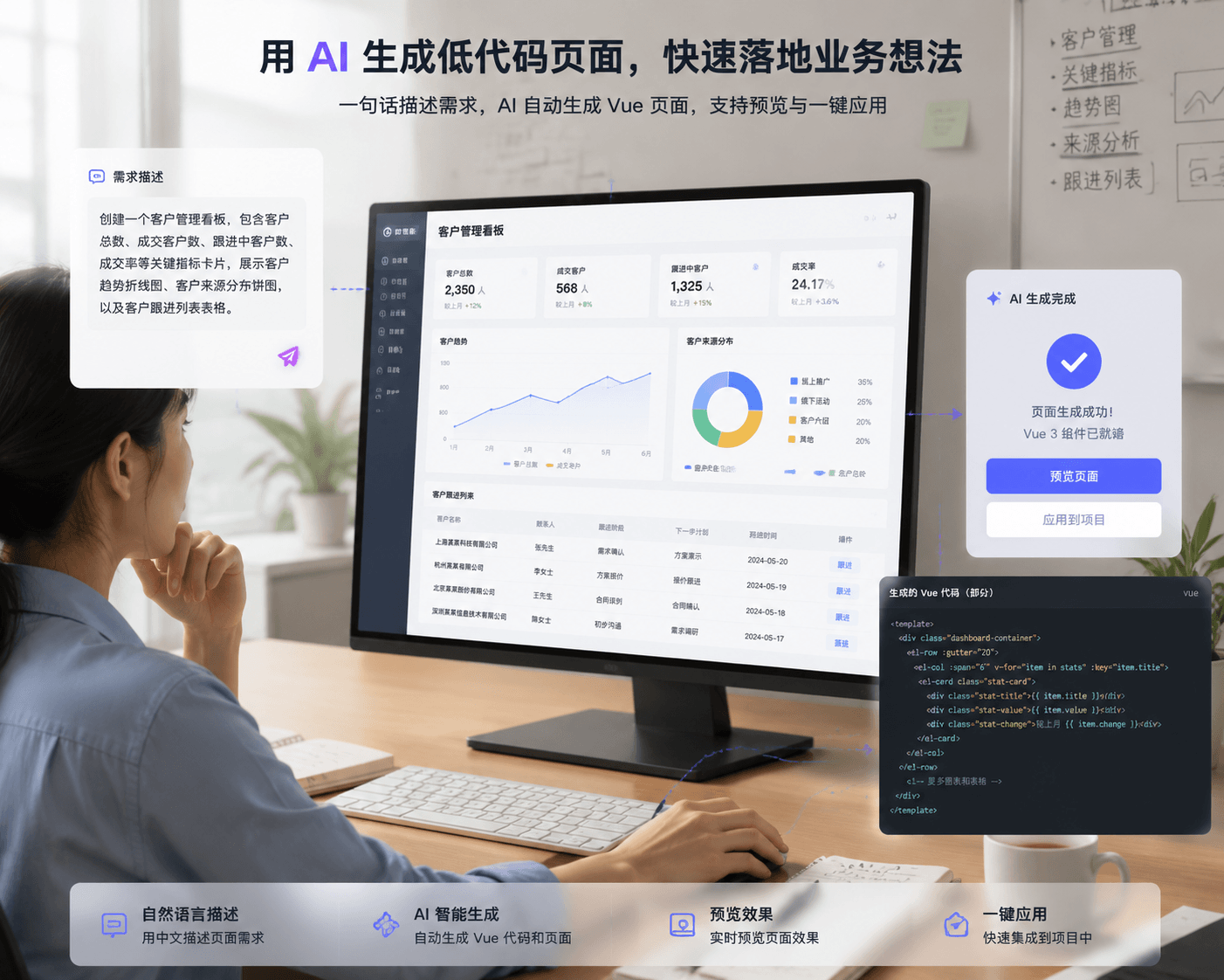 AI如何赋能低代码页面生成