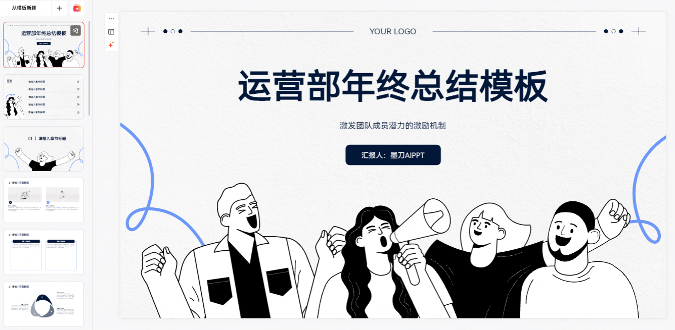 运营部年终总结PPT模板