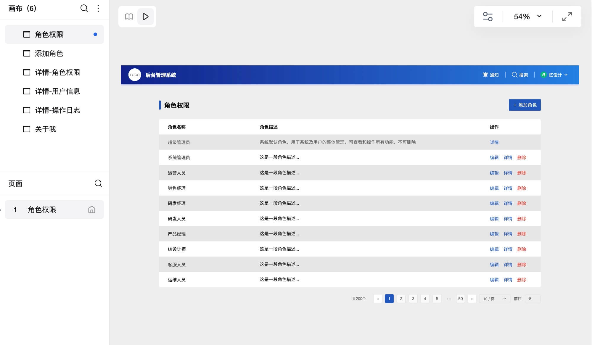 RBAC角色权限管理系统模板