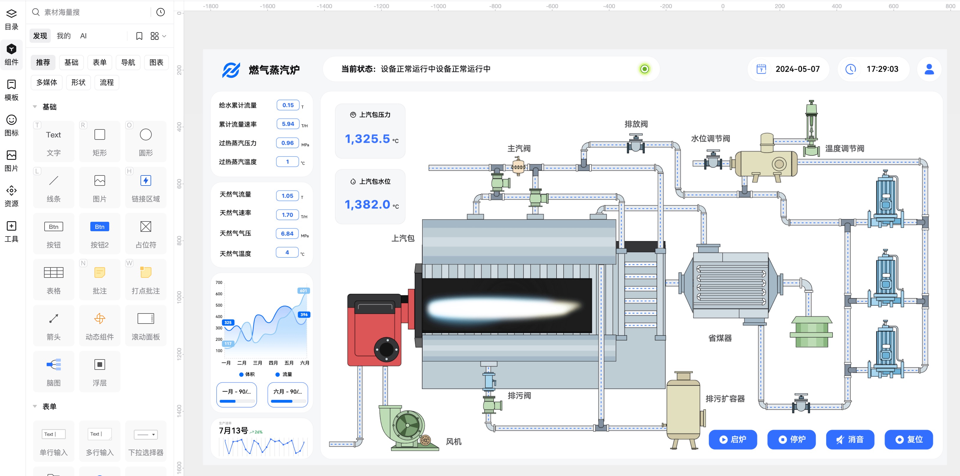 锅炉燃烧工程流程图绘制