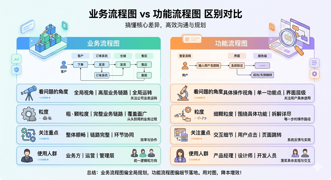 业务流程图和功能流程图的区别