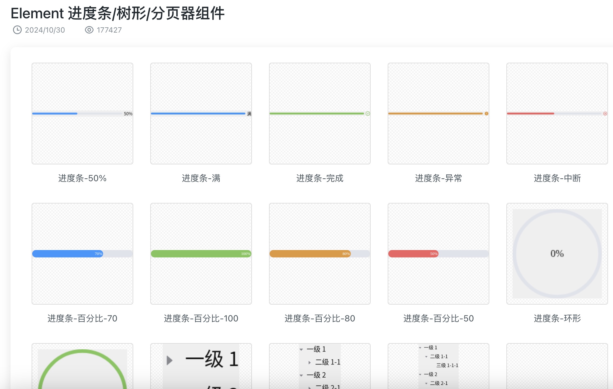 Elemen进度条等组件