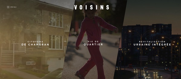 Voisins网站全屏导航菜单设计