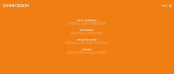 Danne Olsson网站全屏导航菜单设计
