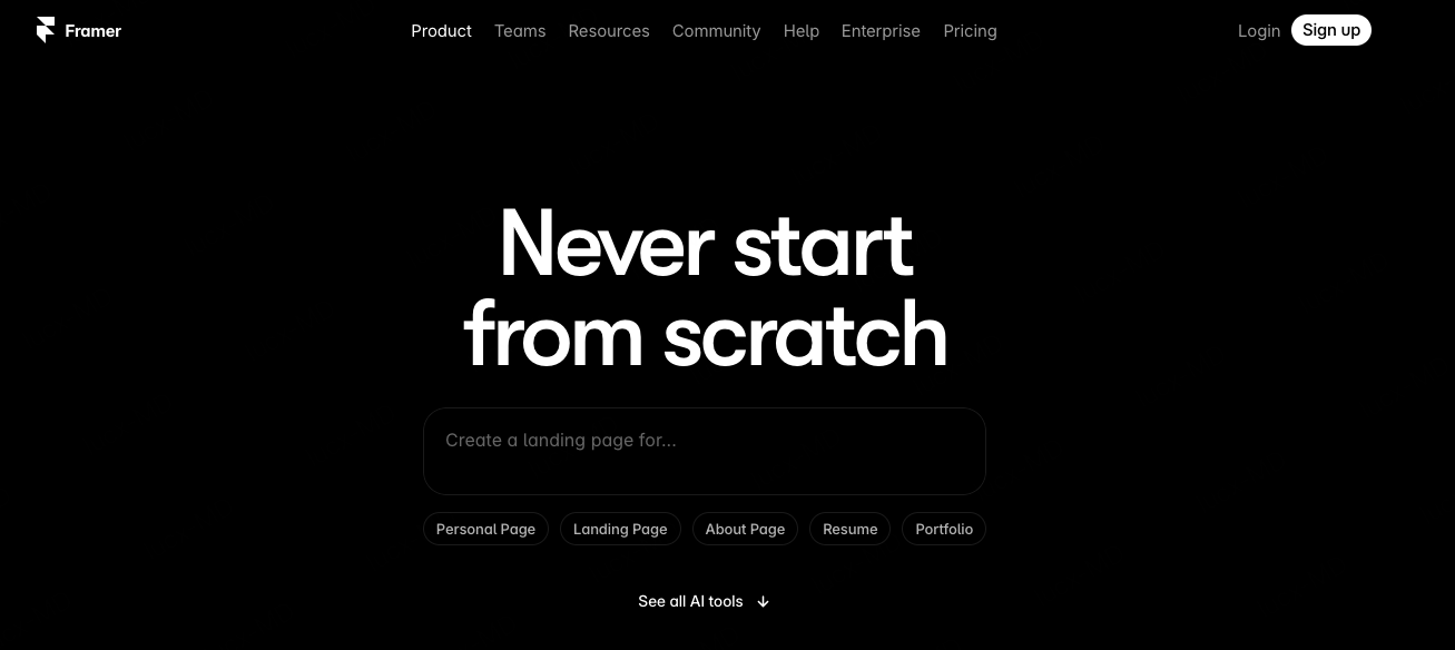 Framer AI网页原型图工具