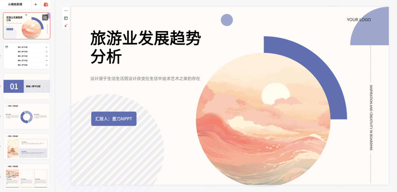 旅游业发展趋势分析PPT模板