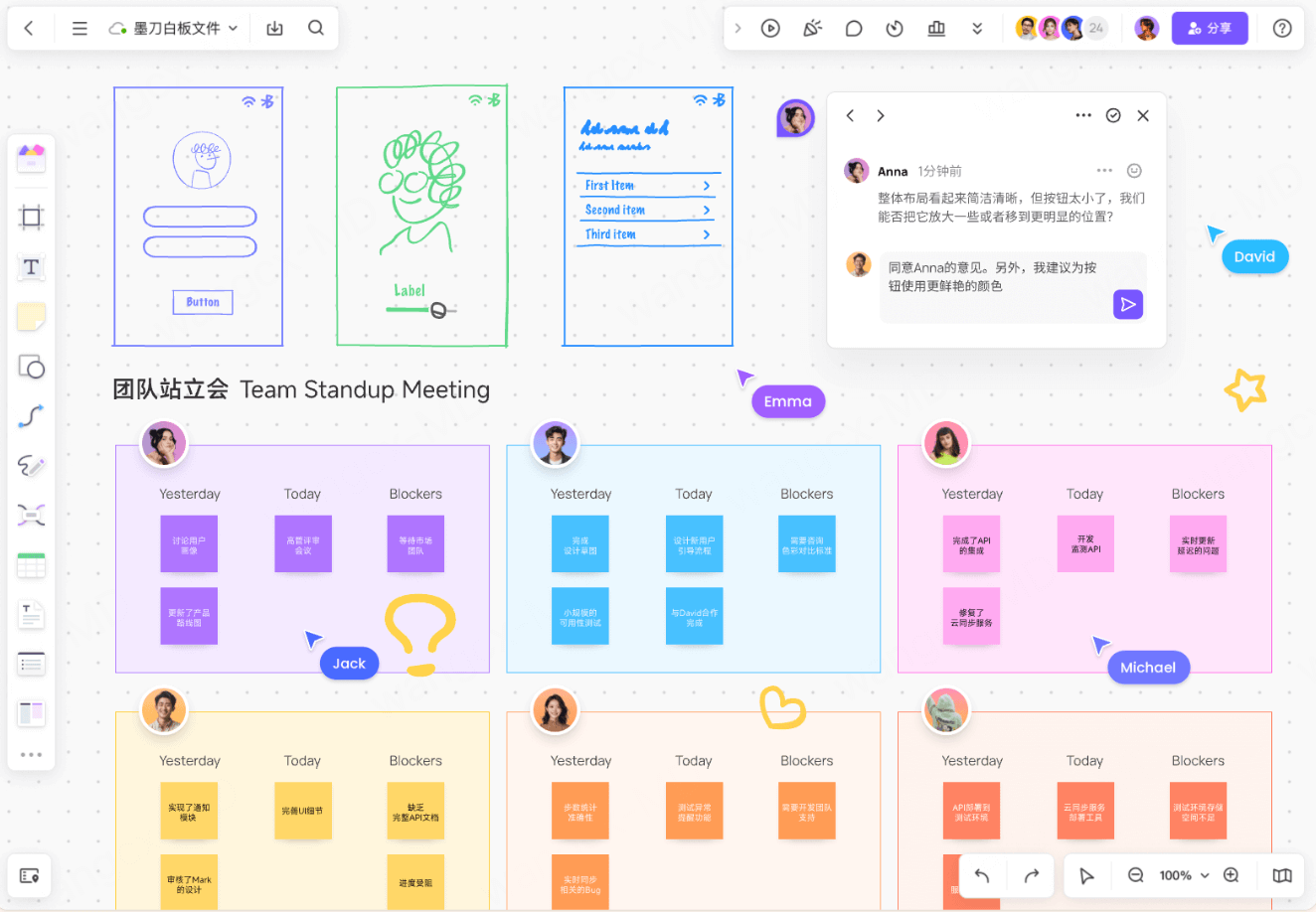 团队协作工具站立会图