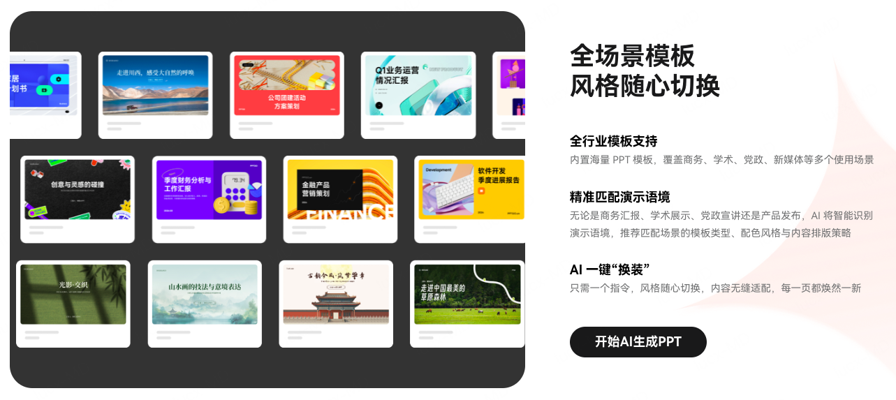 墨刀AIPPT提供丰富模板资源