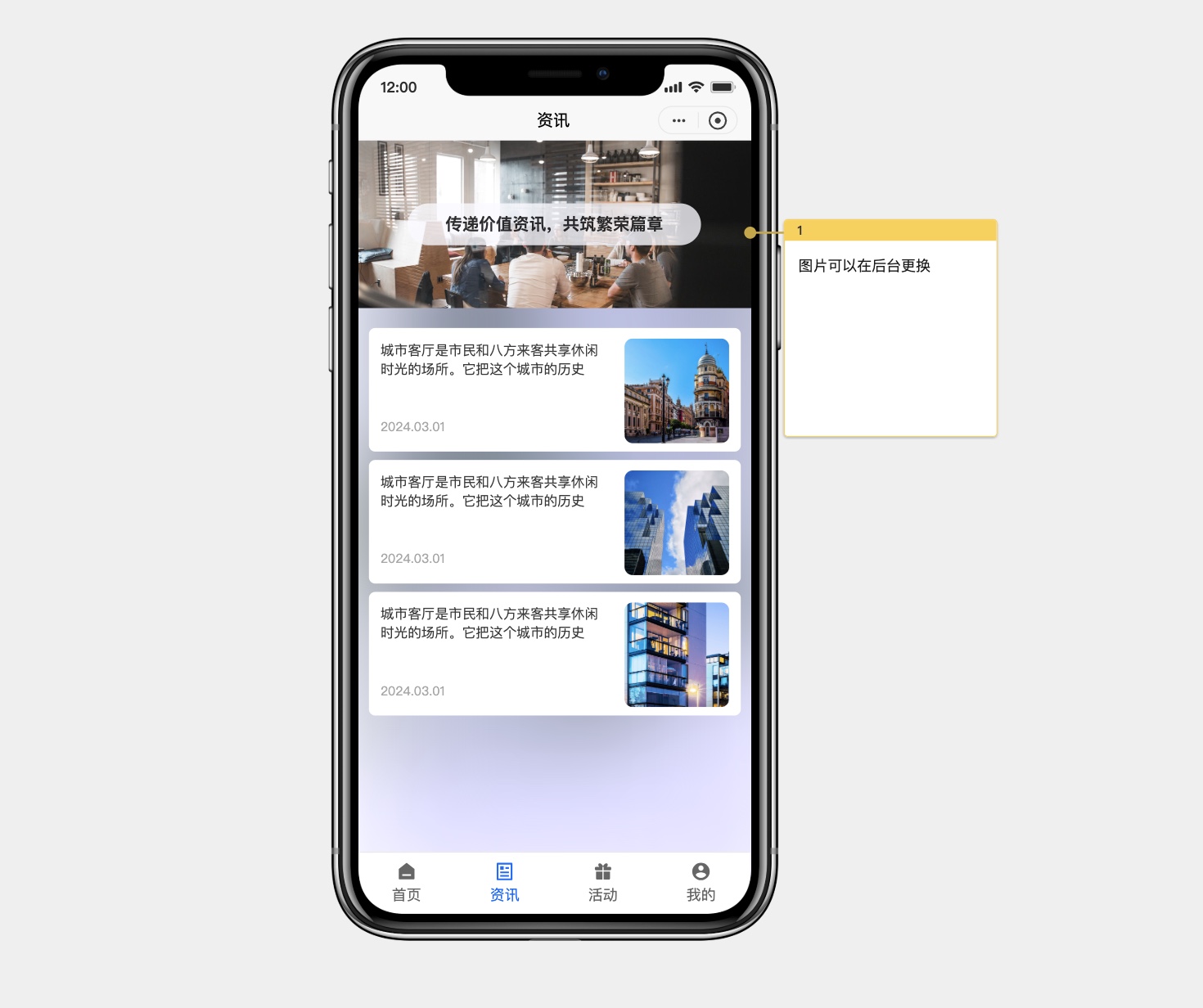 品宣类小程序原型模版详情页