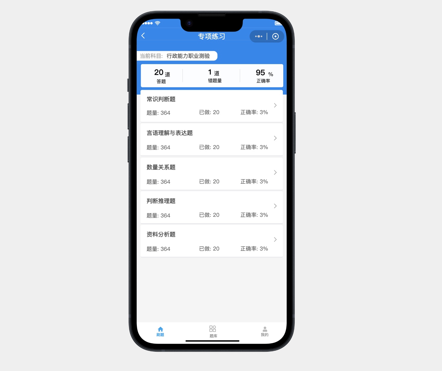 考公类小程序原型模版详情页